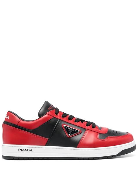 prada downtown logo low top sneaker|prada leather low top sneaker.